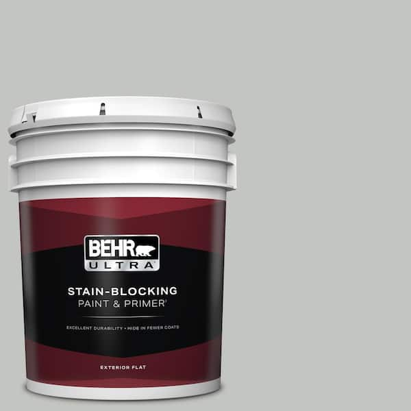 BEHR ULTRA 5 gal. #PPU25-14 Engagement Silver Flat Exterior Paint & Primer