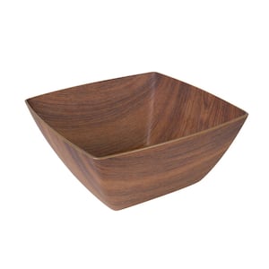 Mahogany Collection 80 fl. oz. Brown Plastic Large 9 in. Square Serving Bowl