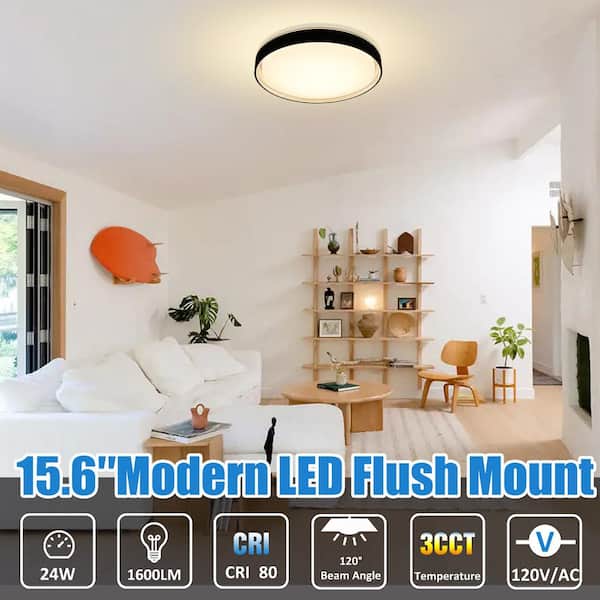 Quoizel WLN1611MBKW Weldin LED 11 inch Matte Black White Flush Mount  Ceiling Light
