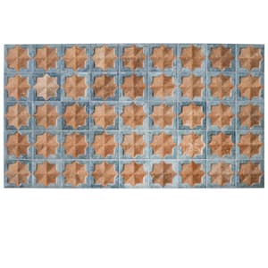 Citadel 6 in. x 6 in. Matte and Glossy Blue, Beige Porcelain Wall Sample Tile