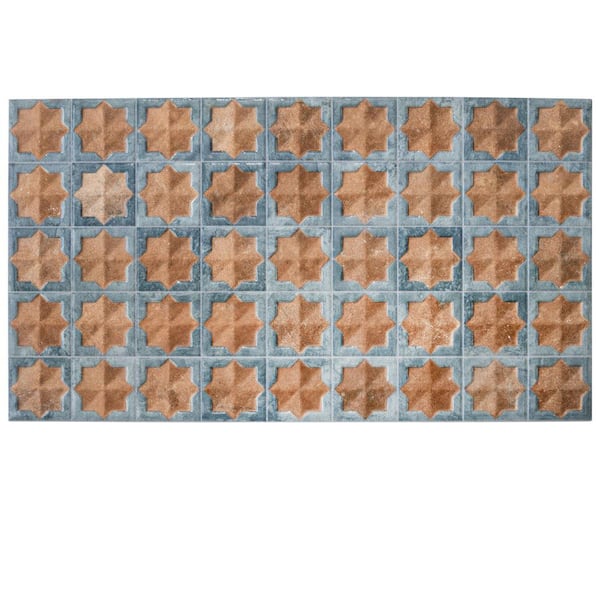 Apollo Tile Citadel 12.2 in. x 22 in. Matte and Glossy Blue, Beige Porcelain Large Format Wall Tile (13.03 sq. ft./Case) - 7 Pack