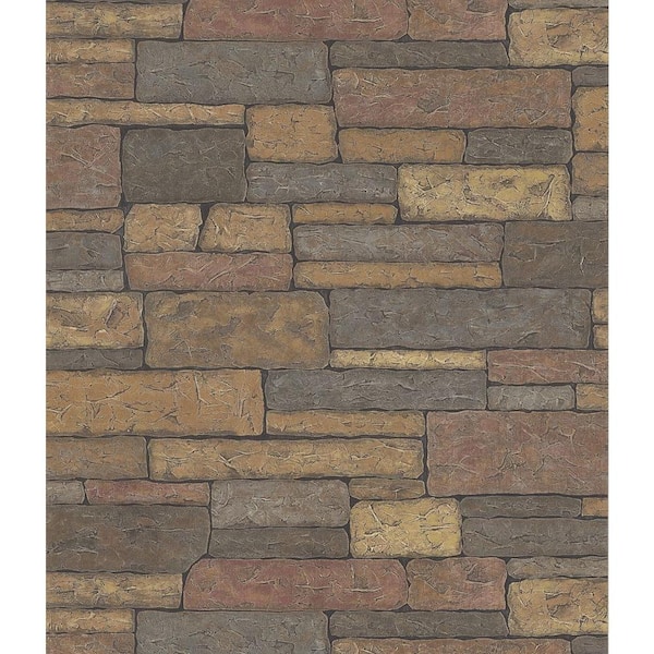 Brewster Stone Wall Vinyl Peelable Roll Wallpaper (Covers  sq. ft.)  145-41394 - The Home Depot