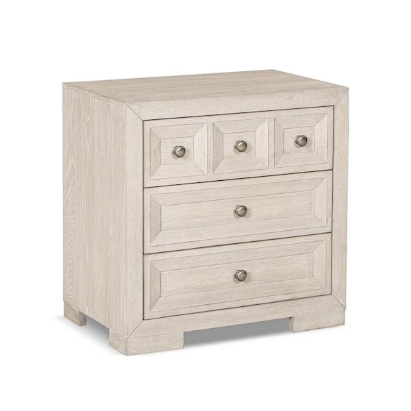 Flonnin Modern Classic Tawny Brown 3 Drawer 28 in. W Nightstand With USB C Charging Ports