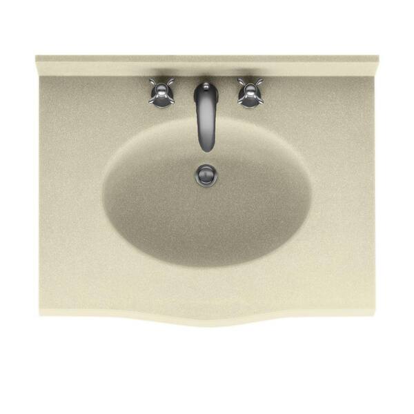 Swan Europa 37 in. Solid Surface Vanity Top with Basin in Bone