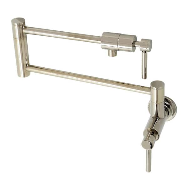 Kingston Brass Concord Wall Mount Pot Filler in Polished Nickel