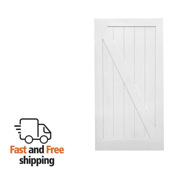 MMI DOOR 42 in. x 84 in. Primed Z-Plank MDF Sliding Barn Door with