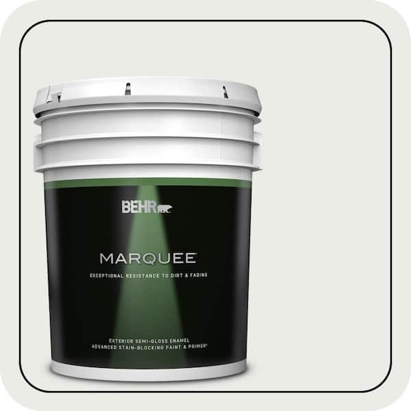 BEHR MARQUEE 5 gal. #52 White Semi-Gloss Enamel Exterior Paint & Primer