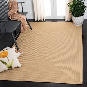 Braided Beige/Tan 8 ft. x 8 ft. Solid Color Gradient Square Area Rug