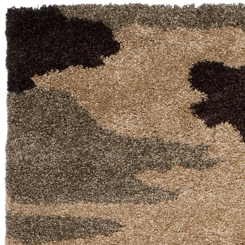 Gray and Beige Camouflage Shag 8' x 10' Area Rug