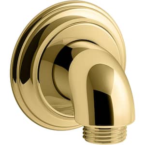 Bancroft Wall-Mount Supply Elbow with Check Valve in Vibrant Polished Brass