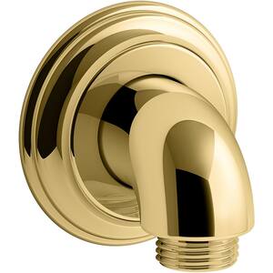 Bancroft Wall-Mount Supply Elbow with Check Valve in Vibrant Polished Gold