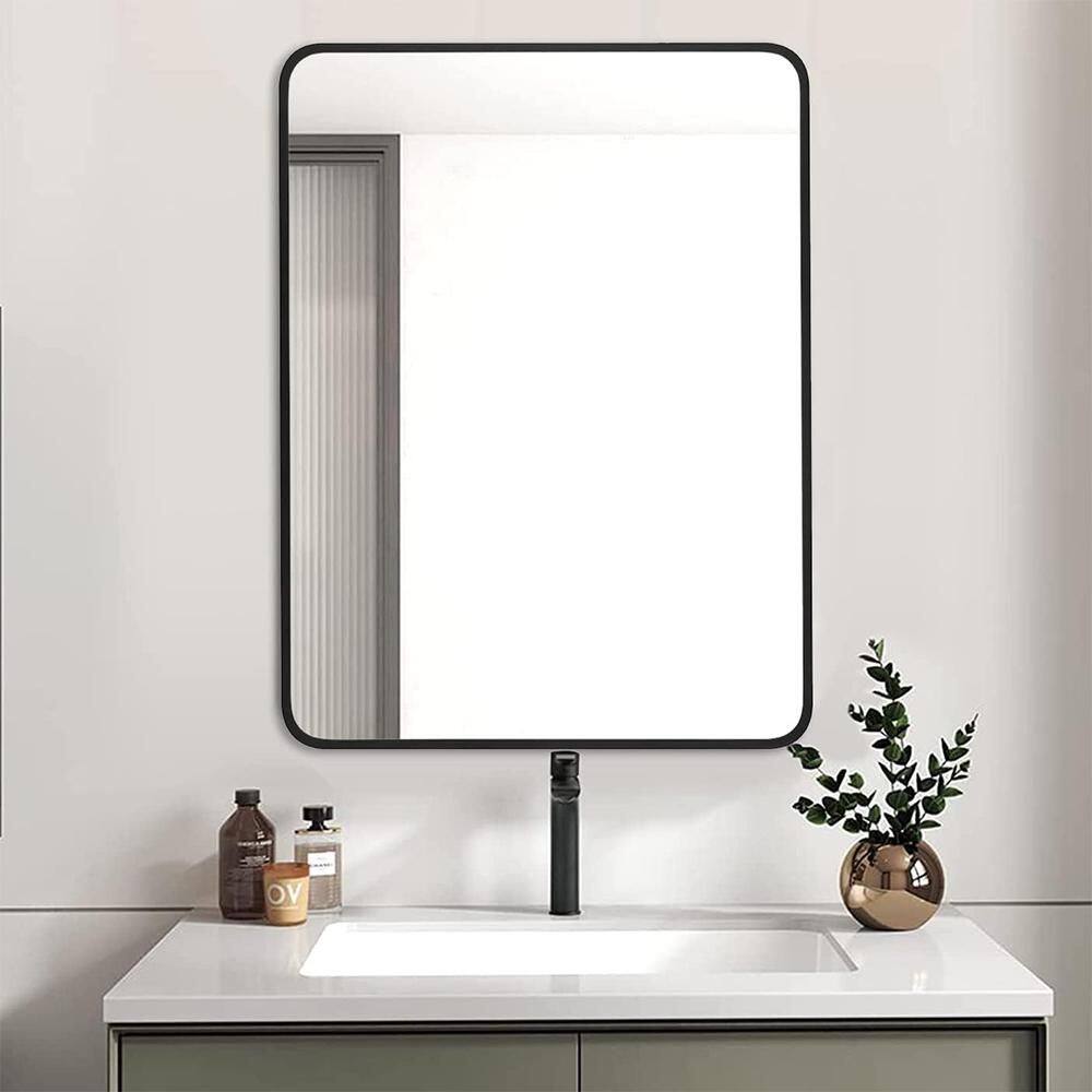 Black 24 in W x 32 in. H Farmhose Rectangle Aluminium Framed Mirror Wall Mirror Wall Decor Mirror Bathroom Vanity Mirror price history on PriceWatchPro