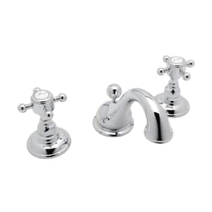 Viaggio 8 in. Widespread 2-Handle Bathroom Faucet with Cross Handles in Polished Chrome