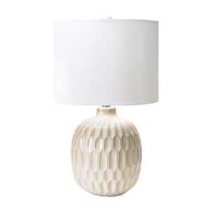 Venice 25 in. Cream Contemporary Table Lamp with Shade