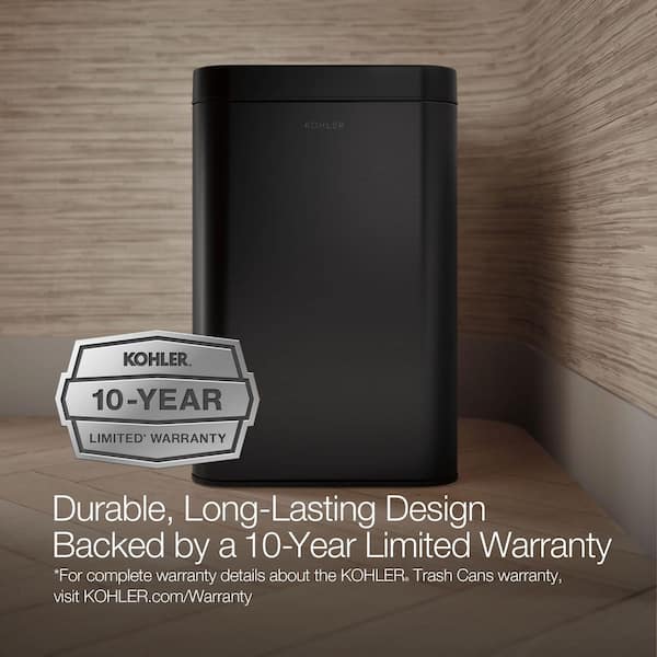 KOHLER 22-Liter Dual-Compartment Open-Top Trash Can in Black