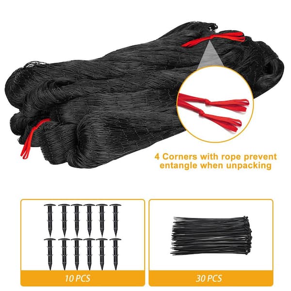 Angel Sar 1 in. Square Mesh 50 ft. x 50 ft. Nylon Garden Poultry Netting, Heavy Duty Aviary Netting for Chicken Hawk Deer