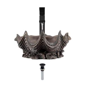 Vessel Sink in Bronze with 721 Faucet and Pop-Up Drain in Antique Bronze