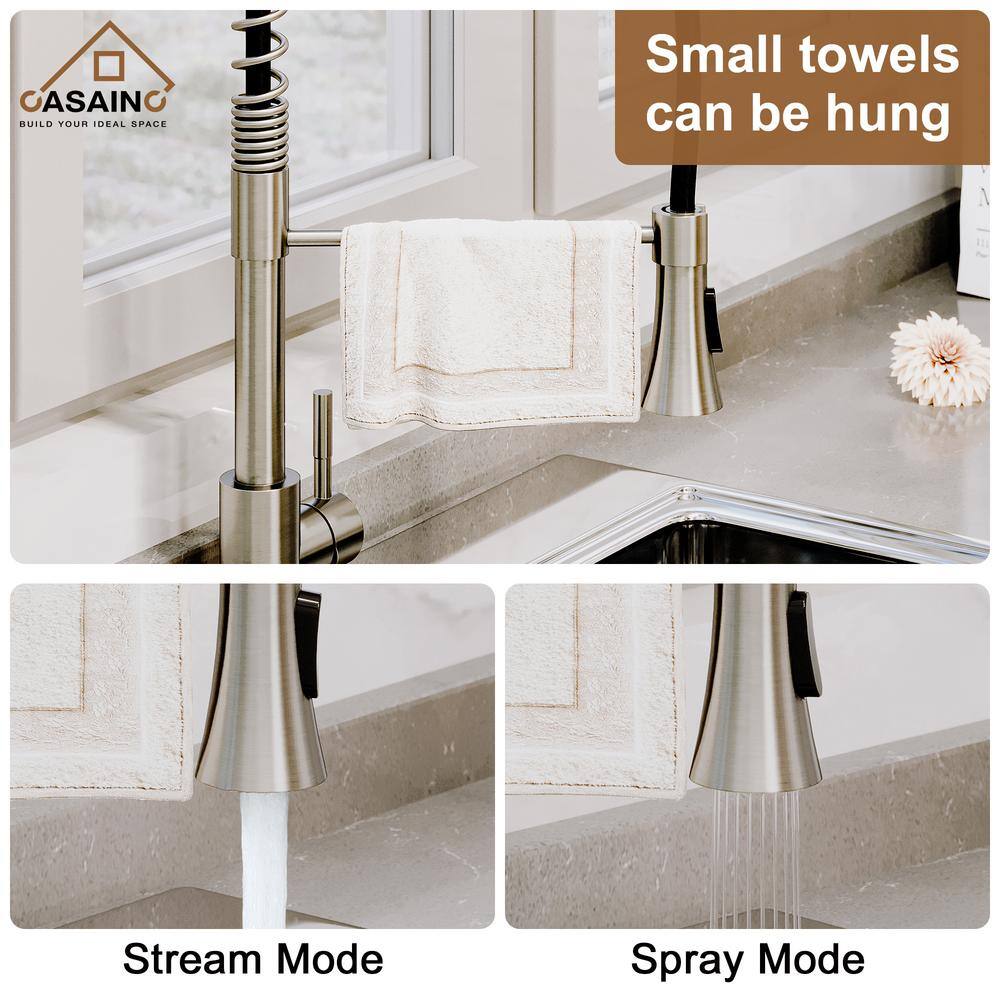 33" Brushed Stainless Steel Farmhouse Kitchen Sink with Faucet