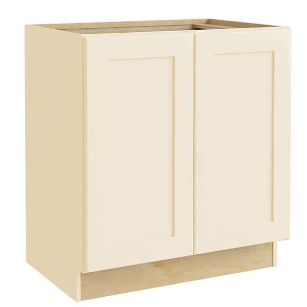 Home Decorators Collection Newport Cream Painted Plywood Shaker Assembled Base Kitchen Cabinet FH Soft Close 36 in W x 24 in D x 34.5 in H