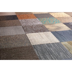 Assorted Pattern Commercial Peel and Stick 24 in. x 24 in. Carpet Tile (10 Tiles/Case)
