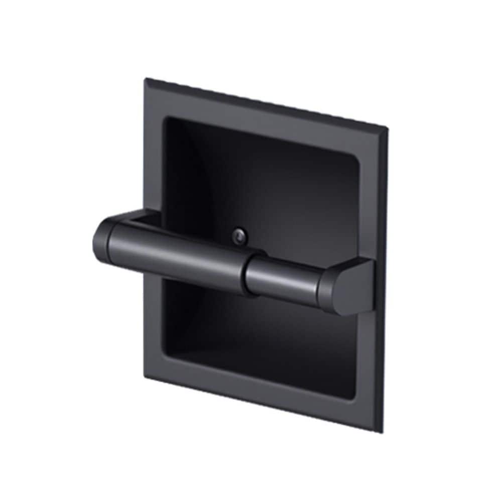 Bathroom Recessed Toilet Paper Holder Wall Mount Rear Mounting Bracket Included Black in Bathroom price history on PriceWatchPro