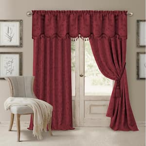 Rouge Jacquard Blackout Curtain - 52 in. W x 84 in. L