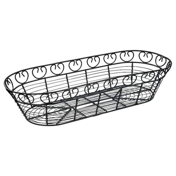 1-Piece Oval Black Wire Bread/Fruit Basket