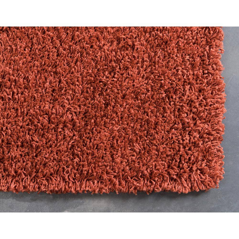 Rectangular 8' x 10' Red Synthetic Shag Area Rug