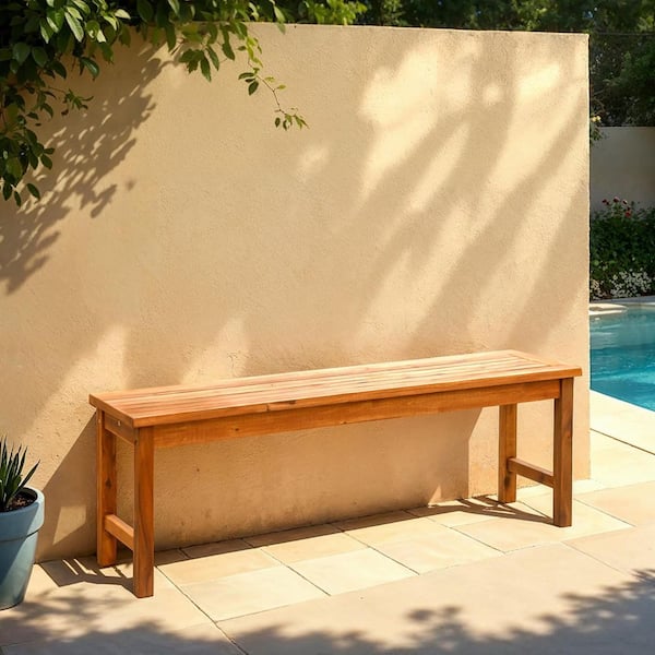 Boardwalk Brown Acacia Wood Outdoor Bench