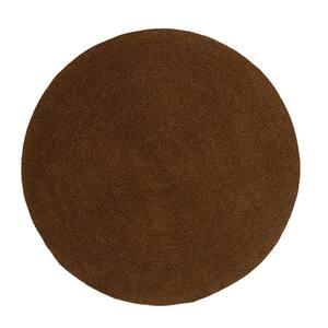 Braided Cocoa 4' Reversible Indoor/Outdoor Round Area Rug