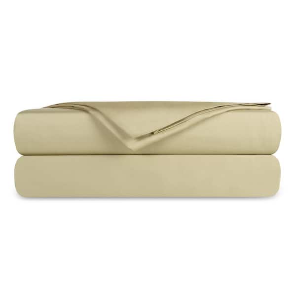 Delara 3-Piece Set Sage Green Solid 100% Organic Cotton Sheets sets, Twin, Smooth and Breathable, Super Soft Sheet Sets