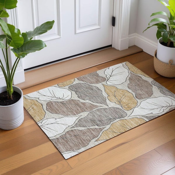 Chantille Machine Washable Indoor/Outdoor Abstract ACN2348 Linen 2 ft. x 3 ft. Accent Rug