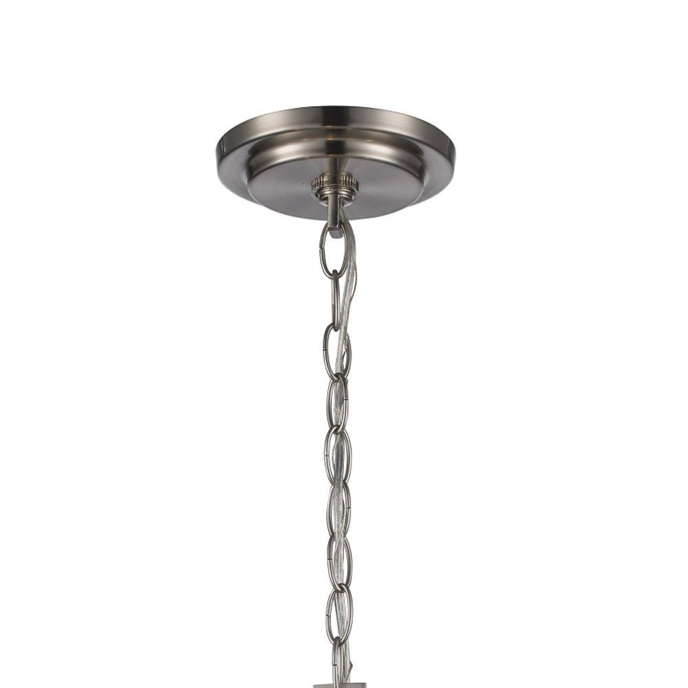 Simi Modern Brushed Nickel 9-Light Chandelier with Seeded Glass Shades