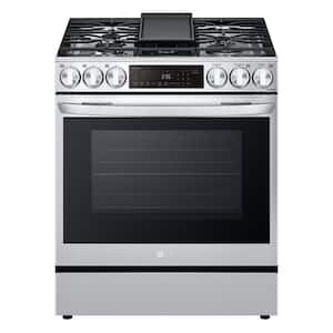 6.3 cu. ft. 30 in Smart ProBake Slide-in Dual Fuel Range with Gas Stove and Electric Oven in PrintProof Stainless Steel