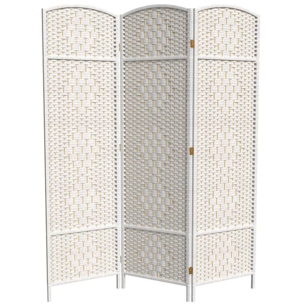 RED LANTERN 6 ft. White 3-Panel Room Divider