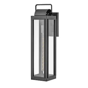 Sag Harbor 1-Light Black Hardwired Outdoor Wall Lantern Sconce