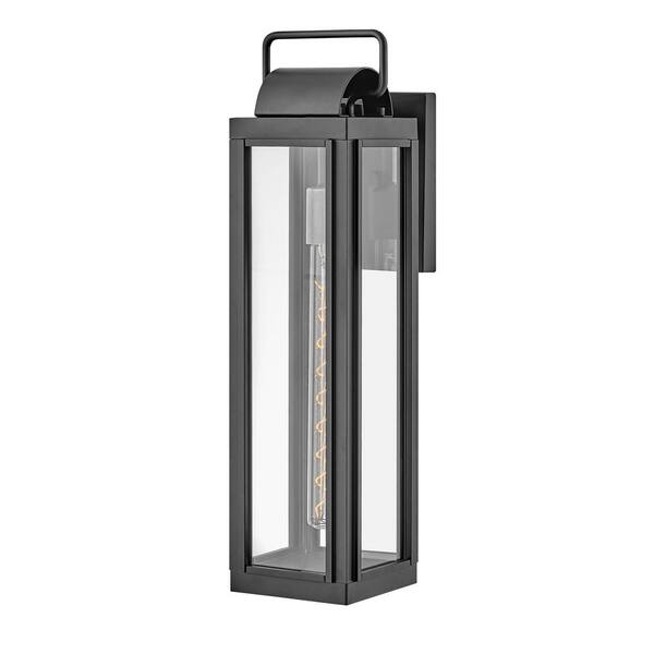 HINKLEY - Sag Harbor 1-Light Black Hardwired Outdoor Wall Lantern Sconce