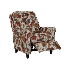 Warm Multi-Floral Fabric Push Back Recliner Chair