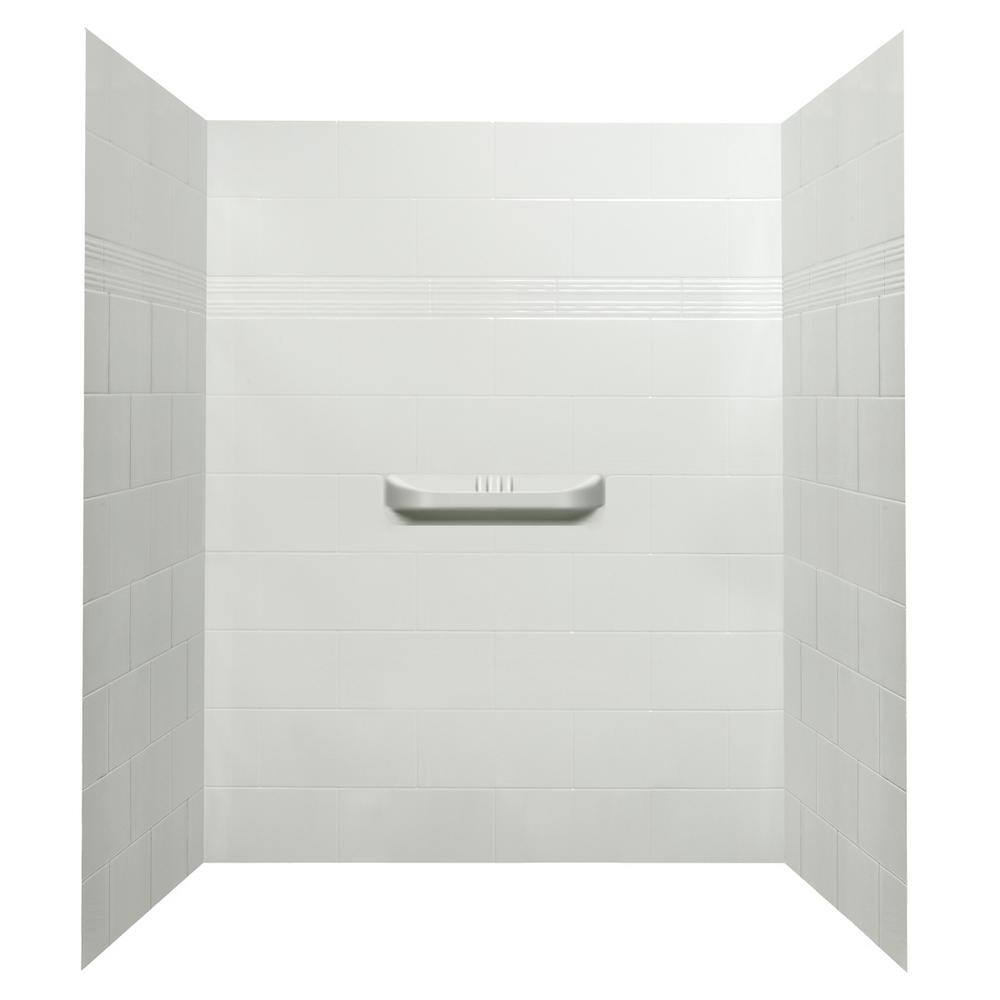 A&E Sabo 36 in. x 60 in. x 75 in. 3Piece Acrylic GlueUp Alcove Shower