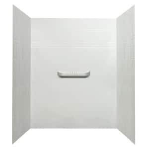 Sabo 36 in. x 60 in. x 75 in. 3-Piece Acrylic Glue-Up Alcove Shower Wall Kit with Integrated Shelf in White
