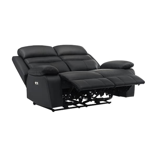 ヴェントラクス　2WAY ADJUSTABLE COT WIDE BLACK Lazzara Edelia 64 in. W Black Leather 2-Seater Power Double
