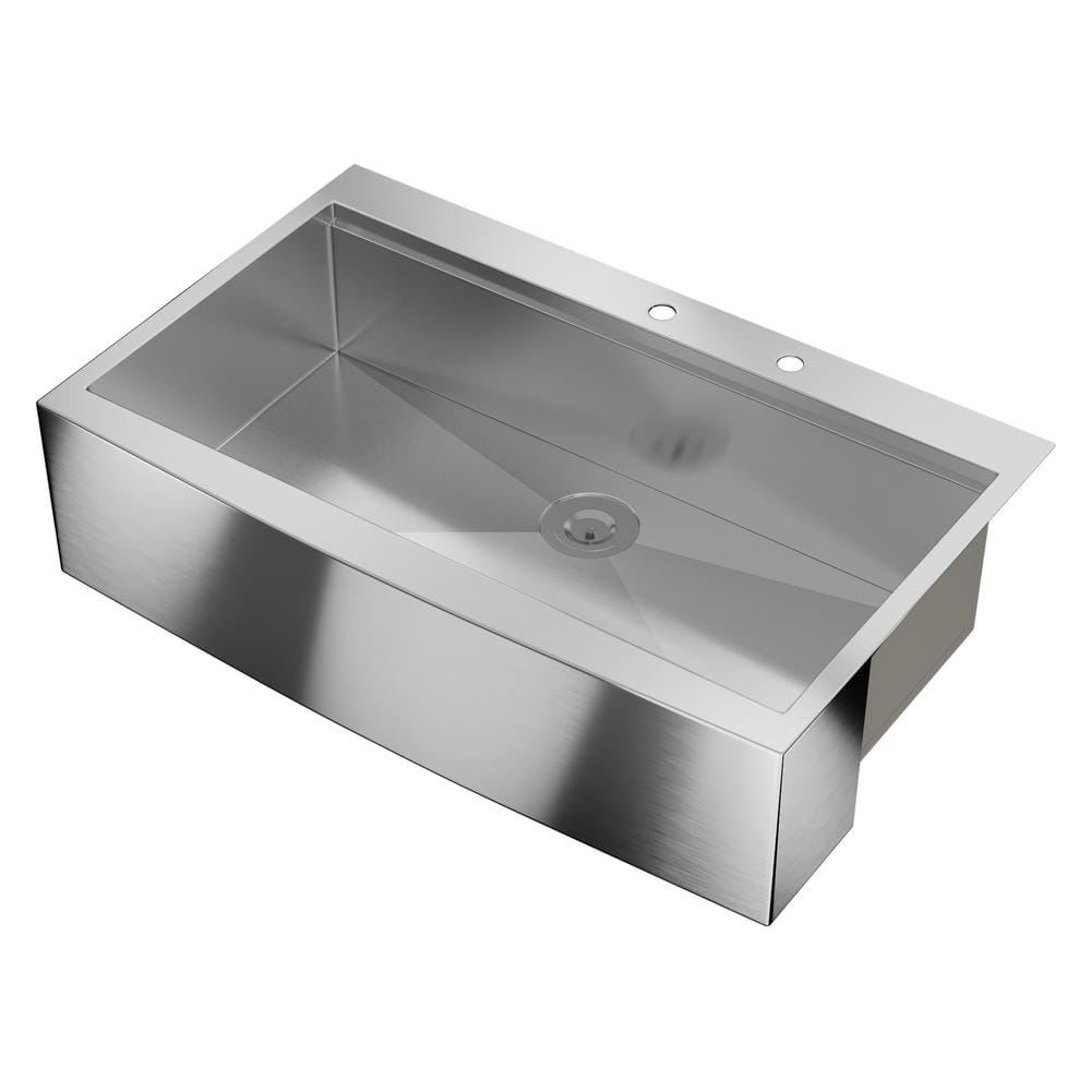 36" Stainless Steel Farmhouse Single Bowl Workstation Sink