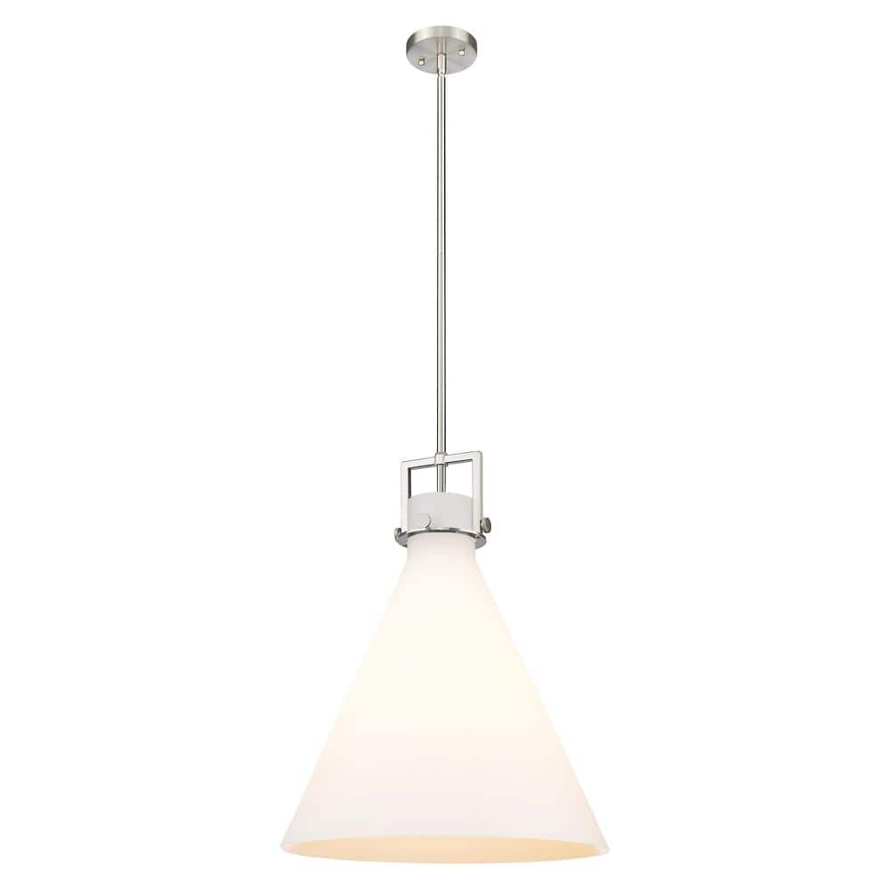 Newton Cone 100-Watt 1-Light Satin Nickel Shaded Mini Pendant Light with Painted Glass Shade price history on PriceWatchPro