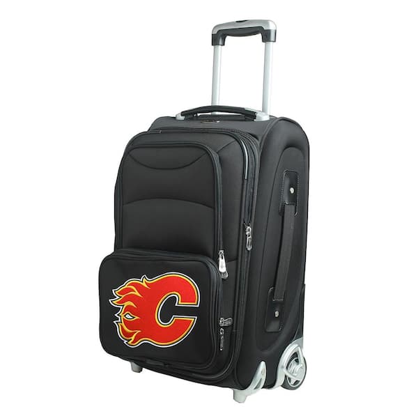 Denco NHL Calgary Flames 21 in. Black Carry-On Rolling Softside Suitcase