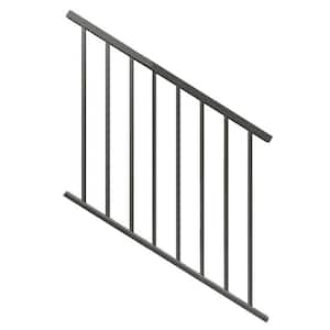Contemporary 4 ft x 36 in. Charcoal Gray Fine Textured Aluminum Stair Rail Kit