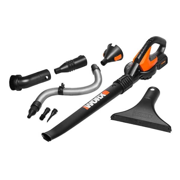 Worx 120 MPH 80 CFM 32-Volt Lithium-Ion Cordless Sweeper/Leaf Blower with Air Accessories
