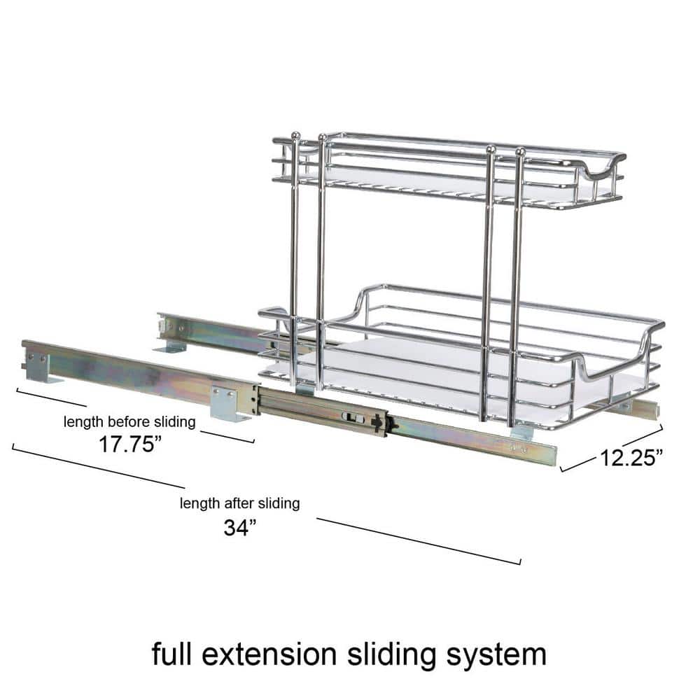 Chrome-Plated Steel 2-Tier Pull-Out Under Sink Organizer