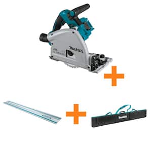 36V (18V X2) LXT Brushless Cordless 6-1/2" Plunge Circular Saw, Tool Only with 55" Guide Rail & Guide Rail Bag