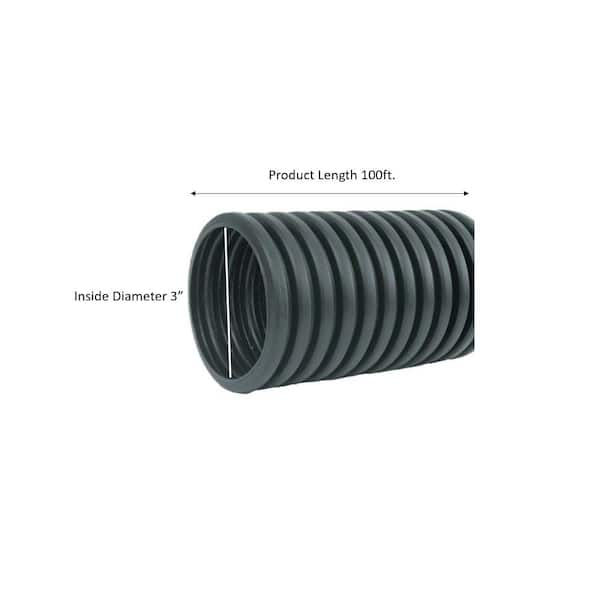 3 in. x 100 ft. Singlewall Perforated Drain Pipe with Filter Sock