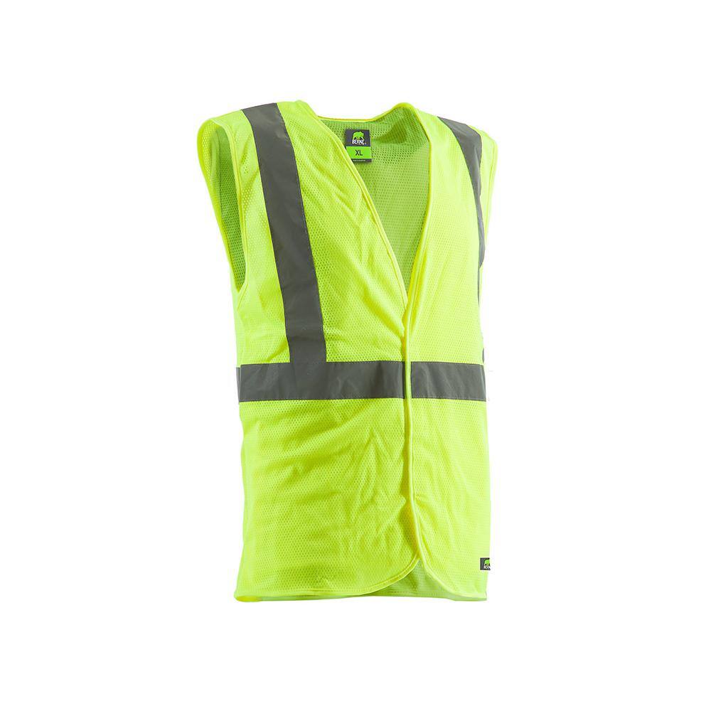 Berne Men's 4 XL Yellow Polyester Mesh HiVis Type R Class 2 Economy
